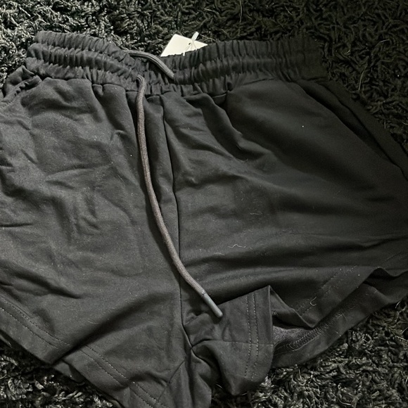 black and grey sweat shorts - Picture 3 of 4